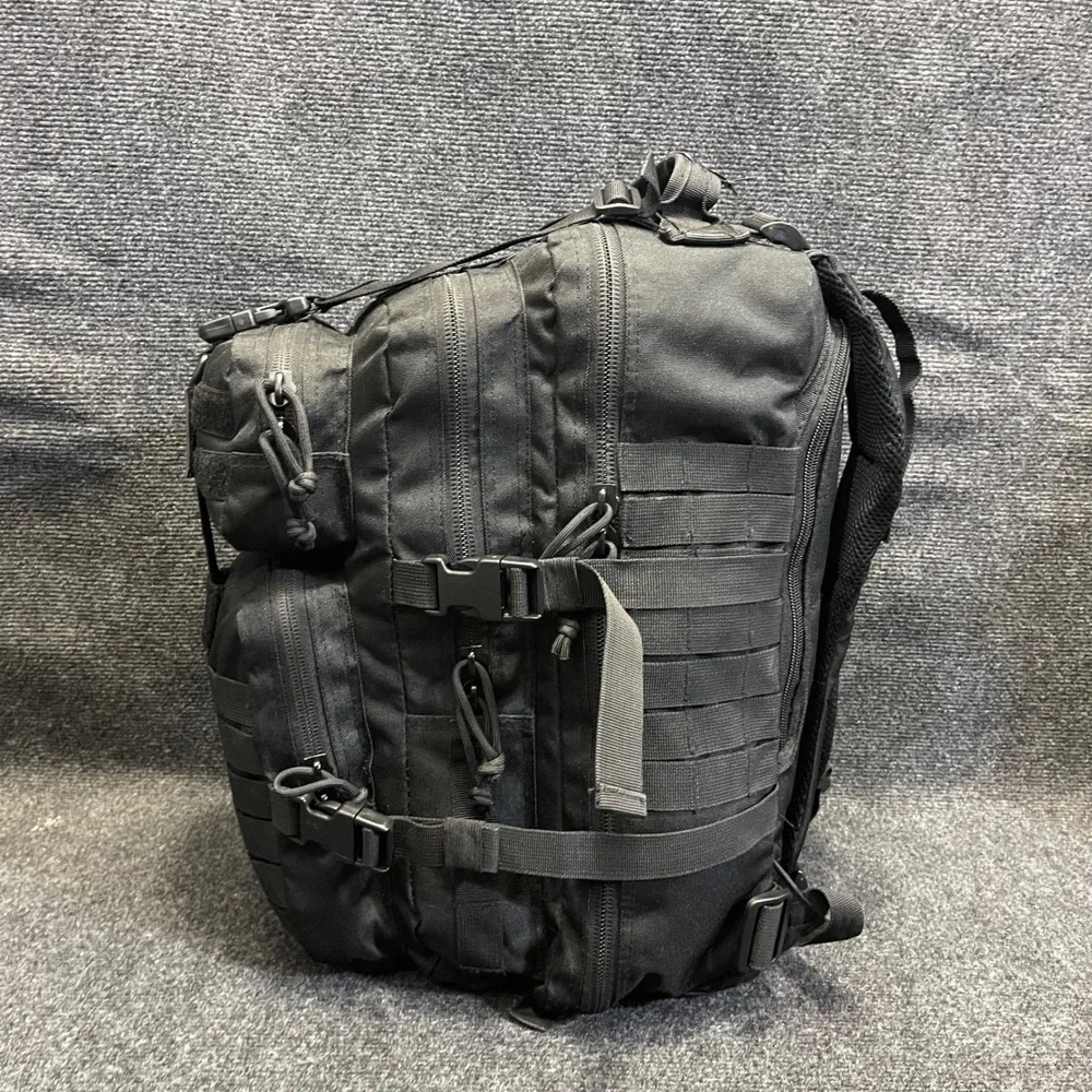 Tactical Series Mens OS Black Backpack MOLLE Military Style 4-Pocket Rugged